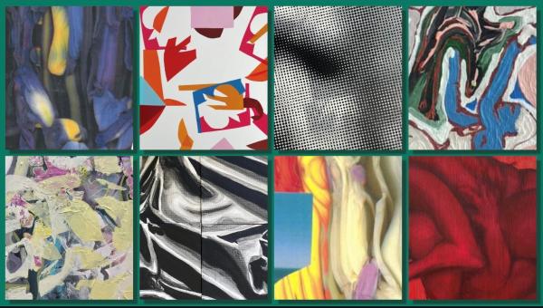 Collage of artworks by fine art students