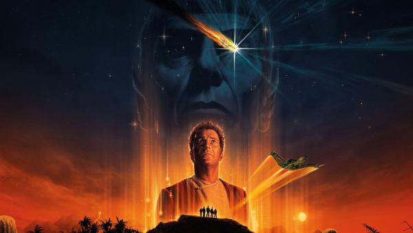 A promotional image for Star Trek III: The Search For Spock.