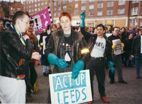 a photo of AIDS protestors in the 1980s