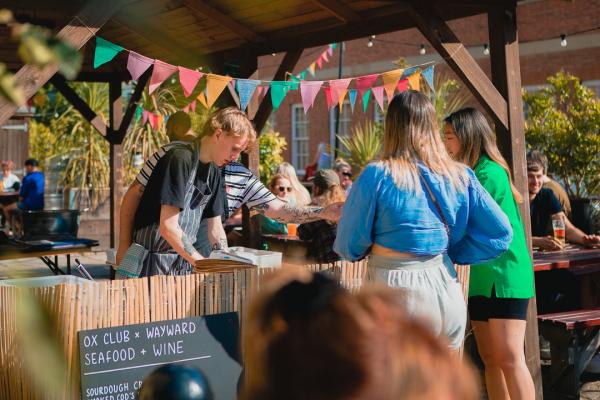 Outside food stall at Waterlane boat house 