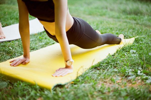 Outdoor yoga at Wellington Place