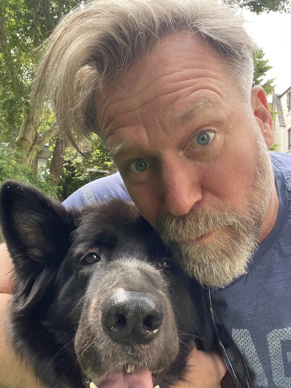 Tony Law with his dog