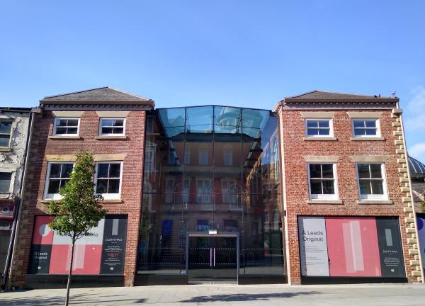 Photo of the front of the renovated historic cloth hall of 1711 in Kirkgate, Leeds