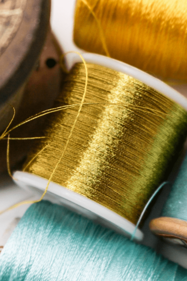 Gold and Blue thread