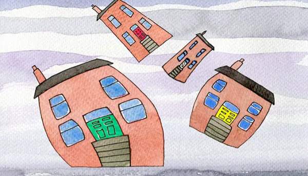 4 drawn houses 