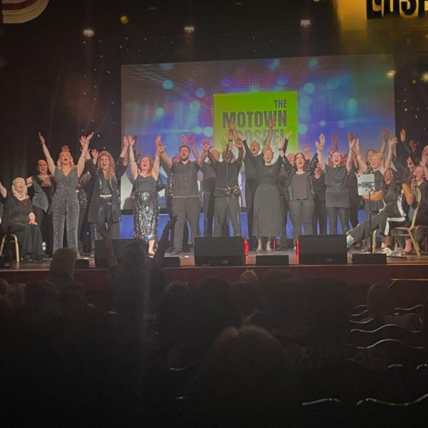 The Motown Gospel Choir on stage at City Varieties Music Hall.