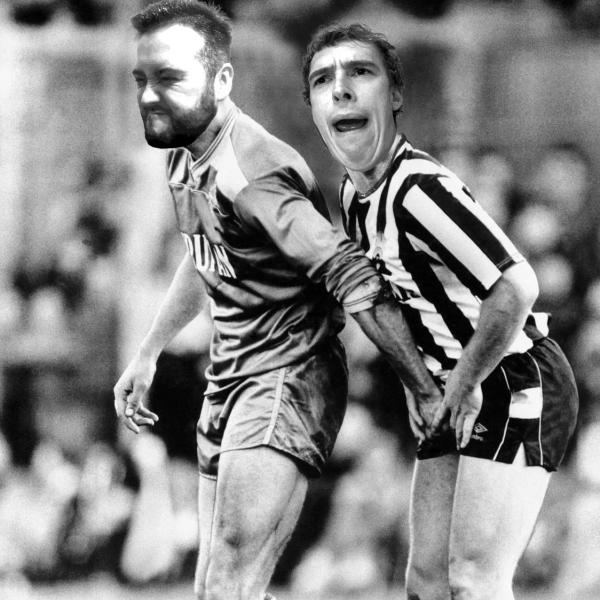 a picture of the quizmaster's heads photoshopped onto an image of vinnie jones and paul gascoigne fighting