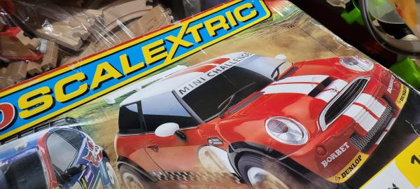 Photo of scalextric box cover.