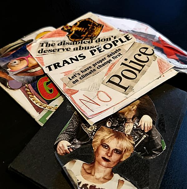 A selection of zines created using cut outs from magazines