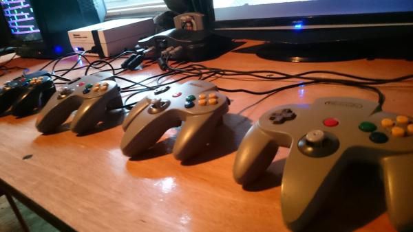 N64 controllers waiting to be played