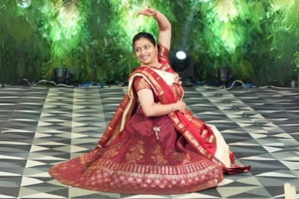 A woman dancing kathak