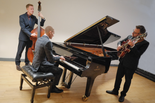 Picture of Jamie Taylor  on Guitar  Adrian Knowles  Double bass  Jason Scott  Keyboards 