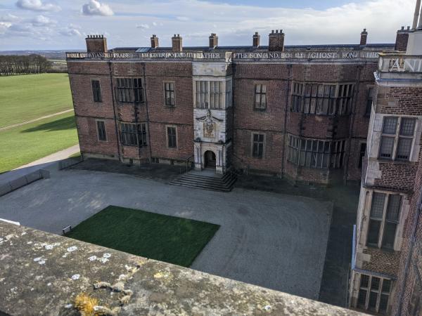 View from the rooftop looking over the courtyard space at Temple Newsam