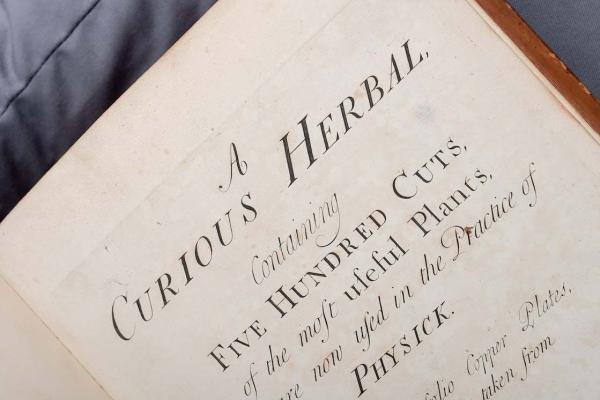 A Curious Herbal Vol.1 by Elizabeth Blackwell. Image Credit Mark Newton Photography