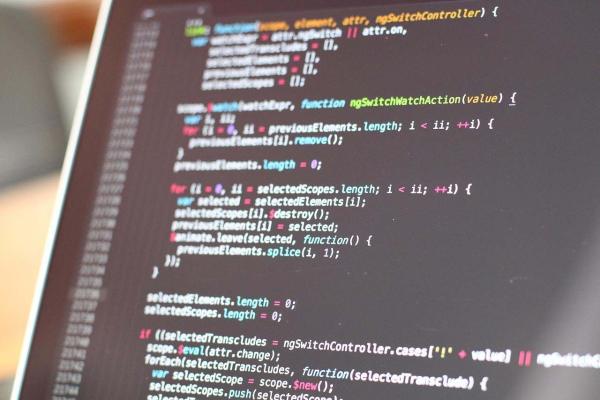 Code on screen