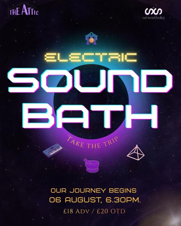 Electric Sound Bath, synths, singing bowl