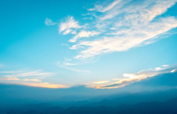 blue sky and mountains