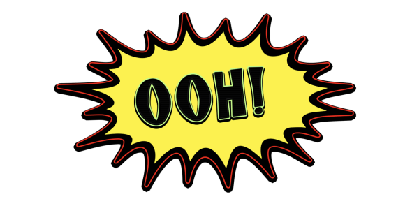 Speech box with the word 'ooh'