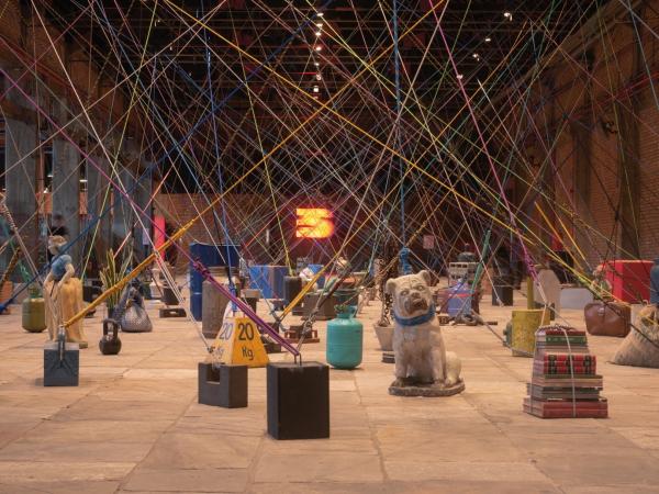 Carmela Gross installation entitled Roda Gigante [Big Wheel] at SESC Pompéia, São Paulo in 2024.