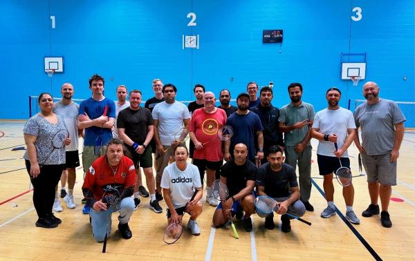 Group of players on the court