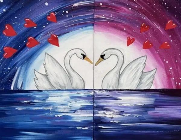 Paint a Pair: Romantic Landscape