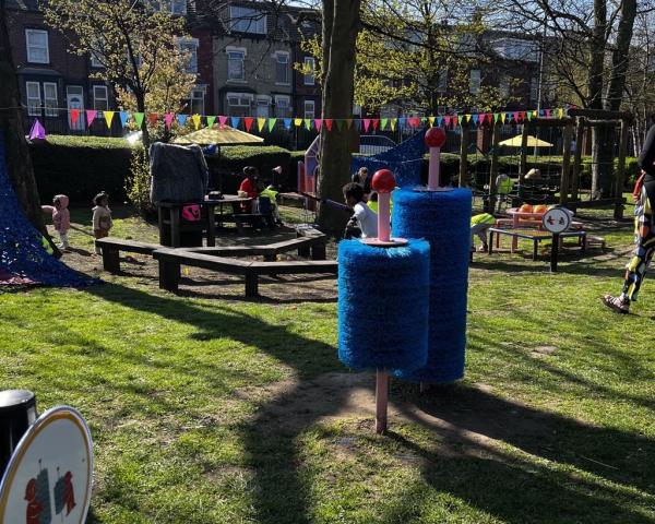 Children playing in a playground