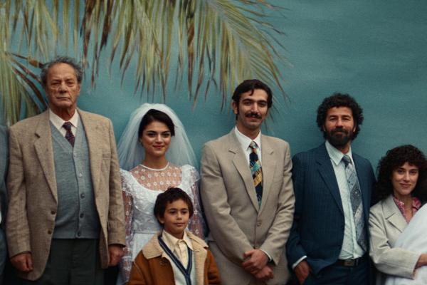 A Palestinian Family poses for a Wedding Photo