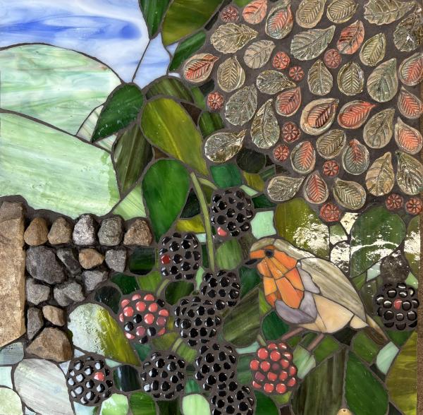 Yorkshire Hedgerow mosaic by Frances Taylor