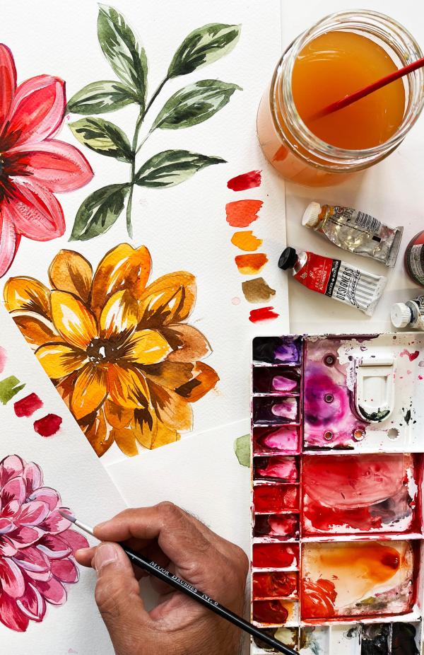 Floral Painting Workshop with Davinder 