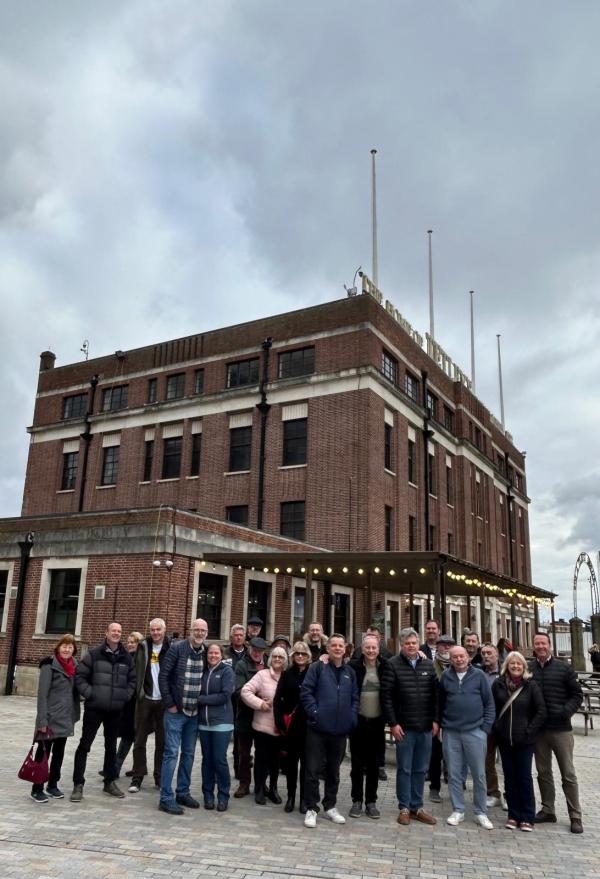 A group outside the Tetley brewery