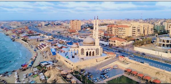 Gaza beachfront and buildings before its destruction