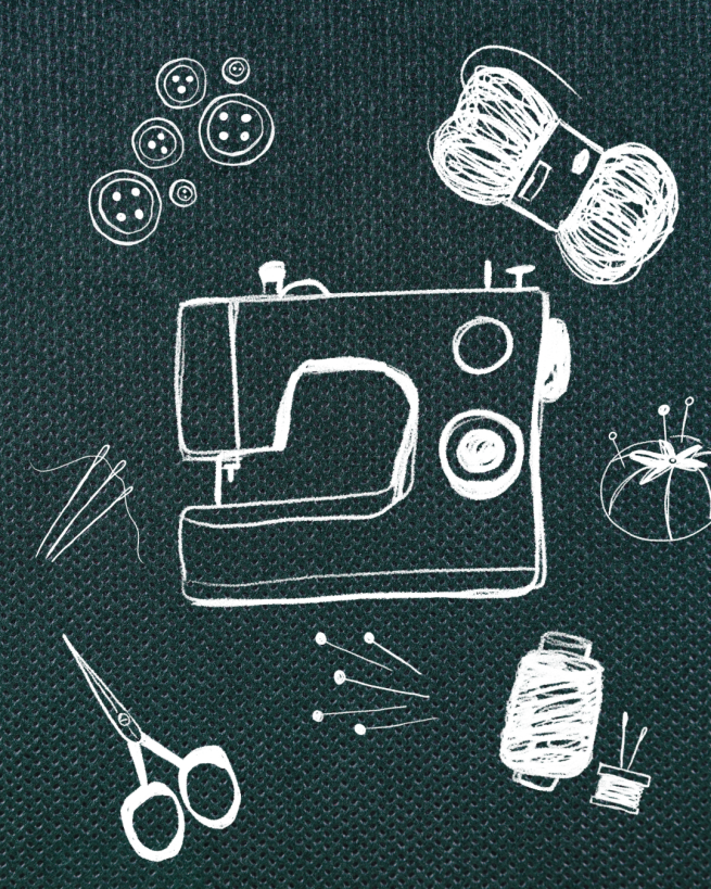 illustrations of sewing equiptment