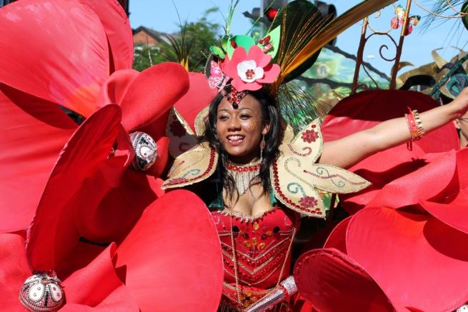 carnival queen in red