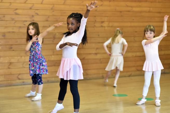 Young girls ballet dancing