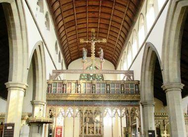 A photograph of the inside of St Hilda's Church