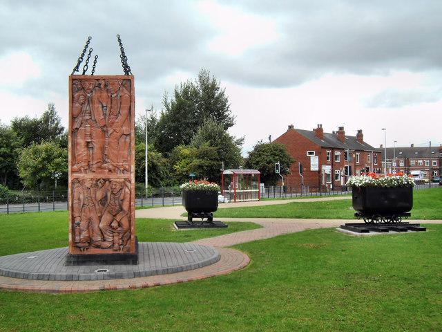 A photograph of the miners memorial in Allerton Bywater