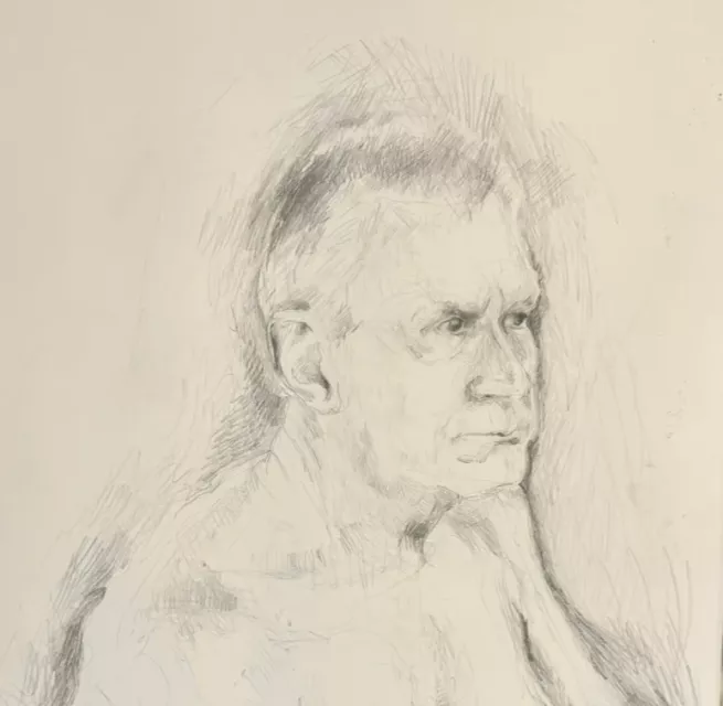 A pencil portrait of a man