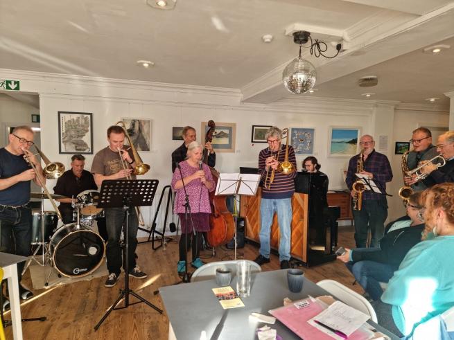 Jazz jam session with musicians playing at Northlight 