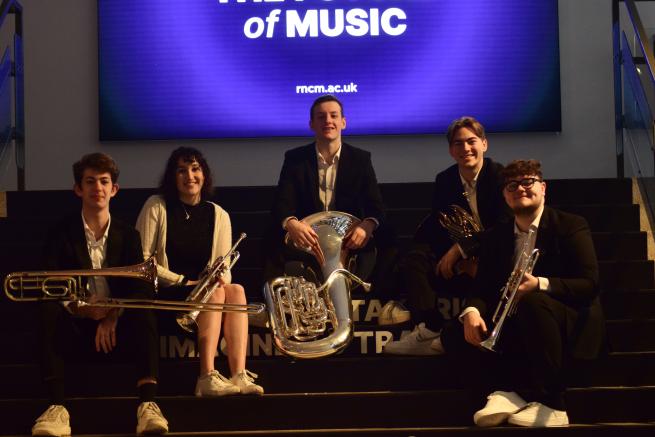 Paramount Brass Quintet performs at Leeds Cathedral on Monday 2 December 2024.