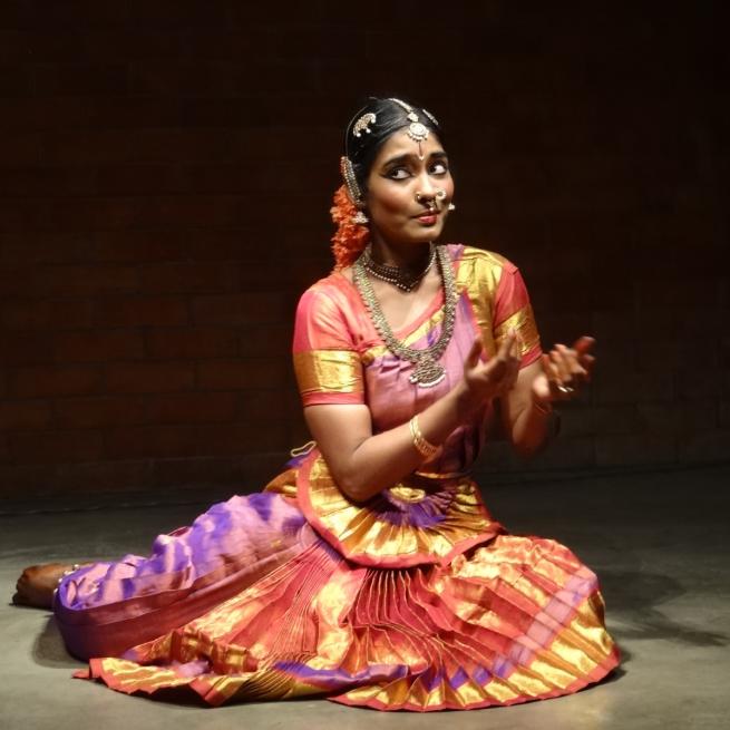 Bharatanatyam dancer mid pose