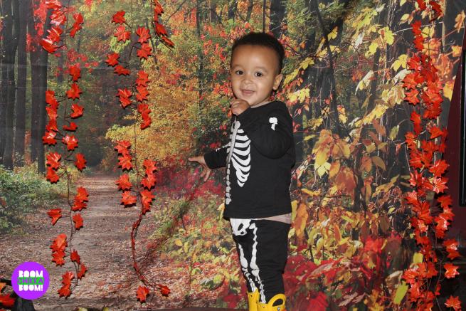 child dressed as skeleton 