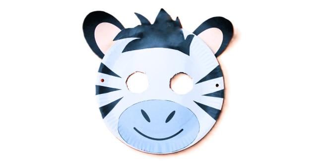 Paper plate Zebra mask