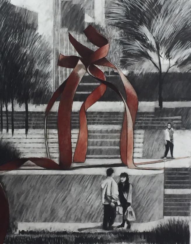 An illustration of the Ribbons sculpture taken from Pippa Hale's website 