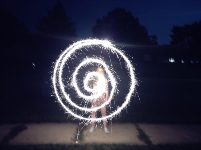 Child with a sparkler