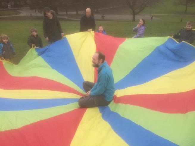 person on a parachute