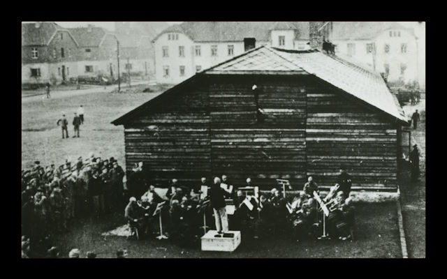 A photo of musicans at Auschwitz.