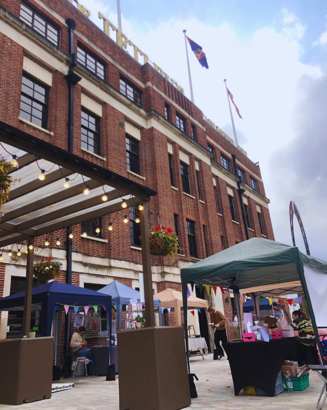 image of The Tetley with market stalls outside