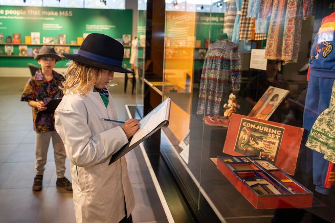 Two children in the M&S Archive exhibition