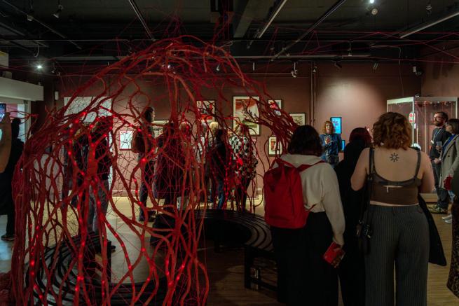 An image of Vessel, an immersive sculpture at Thackray Museum's Blood exhibition