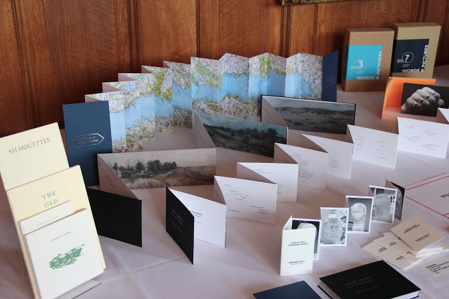 A selection of artists' books published by a variety of imprints and displayed at a previous PAGES Artists' Book Fair. 